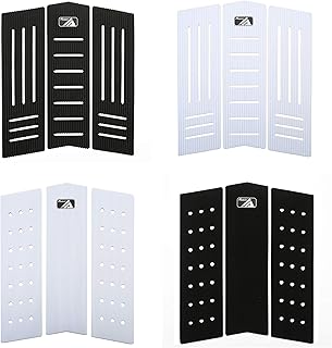 AQUBONA 3 Piece Stomp Pad Surfboard EVA Traction Pad with 3M Adhesive Professional Tail Pad/Applies All Boards - Surfboards, Shortboards, Longboards, Skimboards/Multiple Color Choices