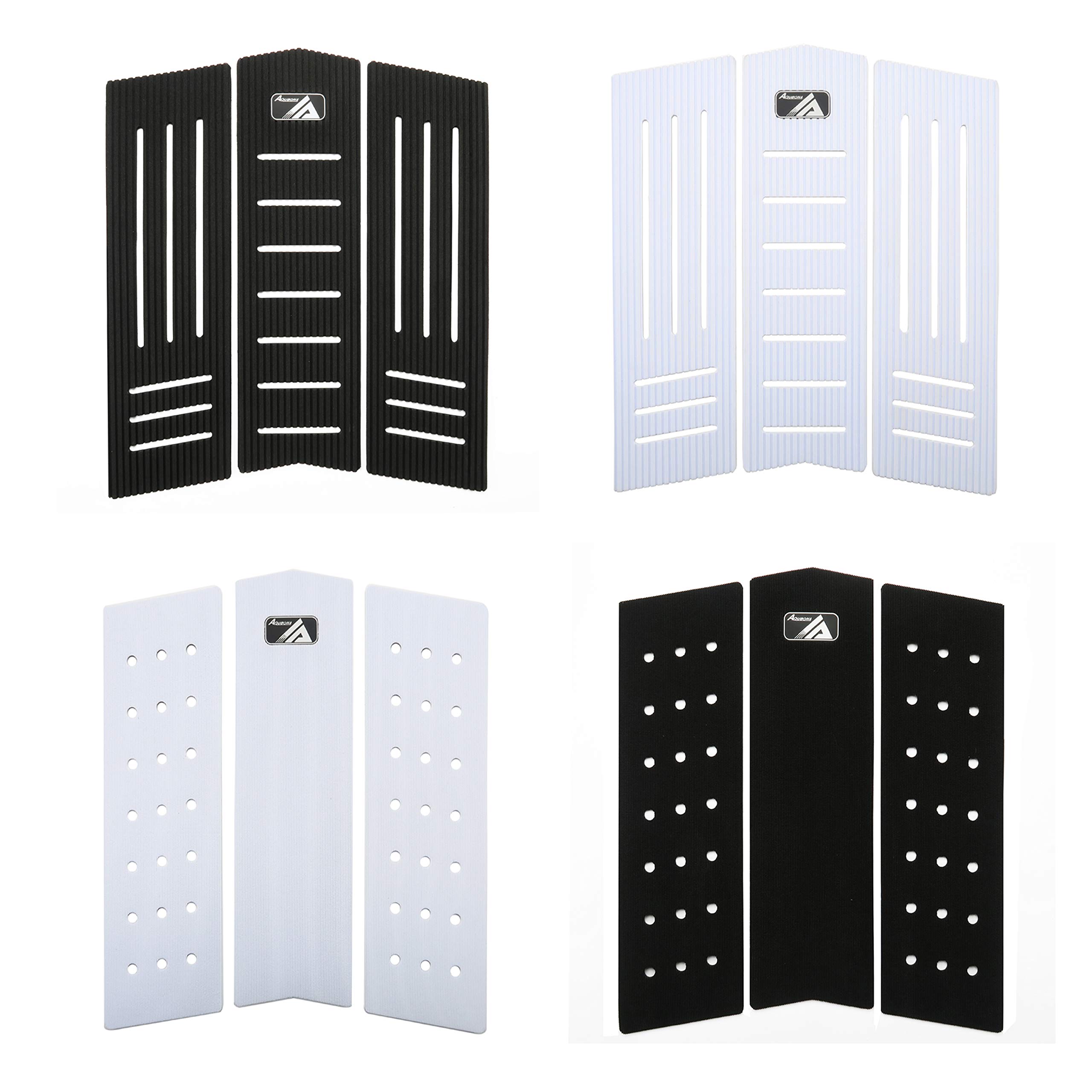 AQUBONA 3 Piece Stomp Pad Surfboard EVA Traction Pad with 3M Adhesive Professional Tail Pad/Applies All Boards - Surfboards, Shortboards, Longboards, Skimboards/Multiple Color Choices