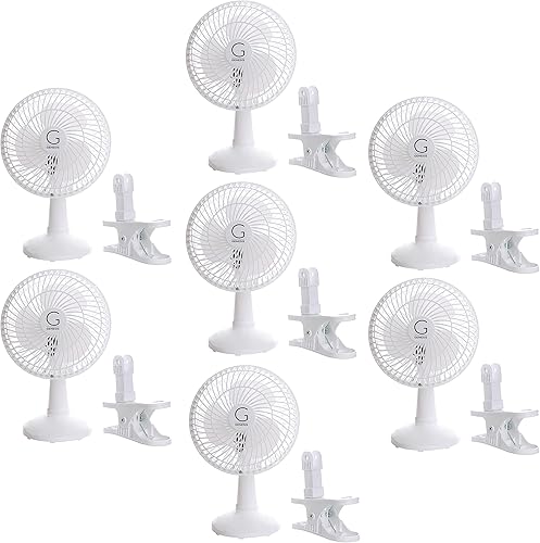 Genesis Ventilador de mesa convertible con clip de 6 pulgadas, dos velocidades silenciosas, ideal para el hogar, oficina, dormitorio, más blanco