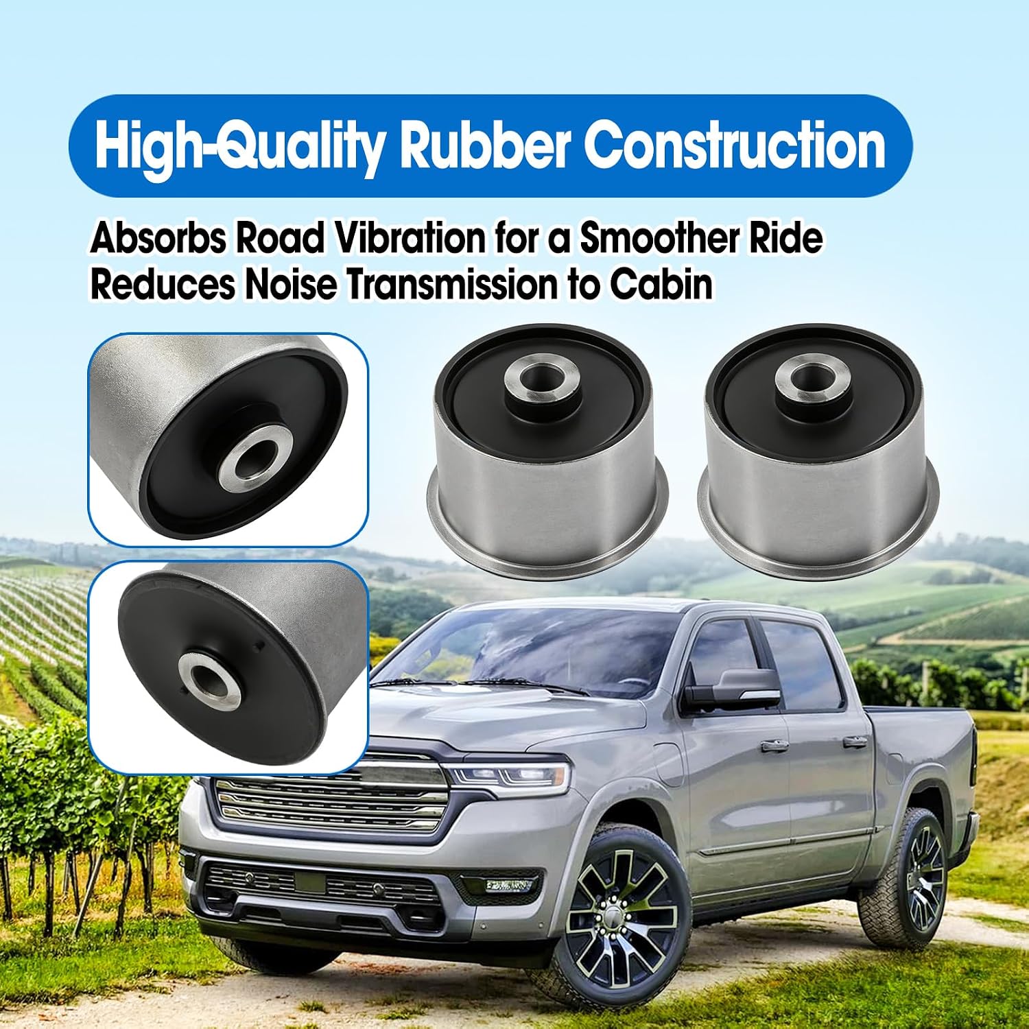 2 Pcs Rear Suspension Trailing Arm Bushing Fit for Chrysler Town & Country 2008–2016 Ram C/V 2012–2015 Dodge Grand Caravan 2008–2020 Routan 2009–2014 Replace K201905 4721356AA