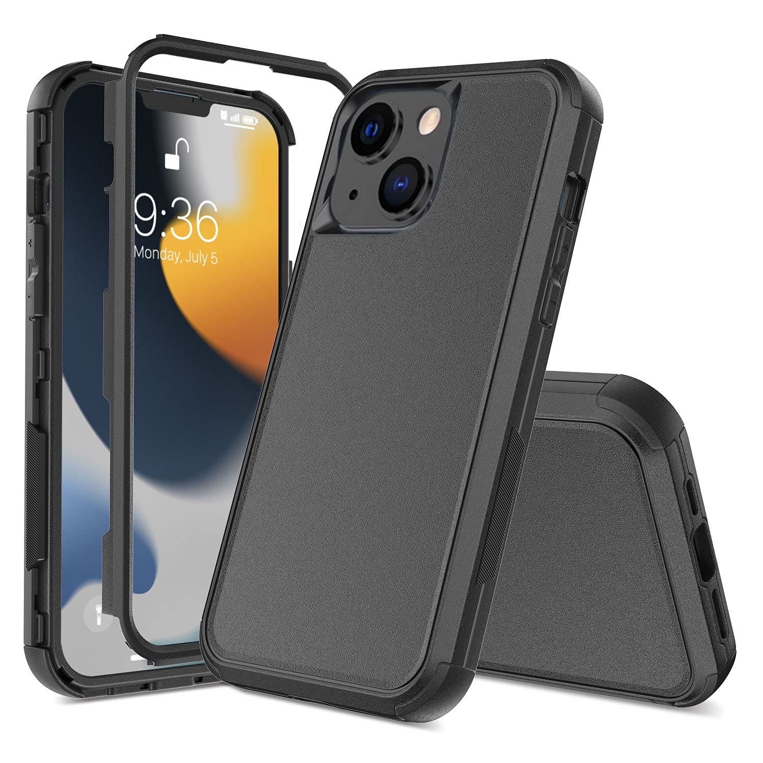 Co-Goldguard for iPhone 13 Case,3 in1 [Shockproof] Heavy Duty Full-Body Protection for iPhone 13 Phone Case, 6.1 inch, Black