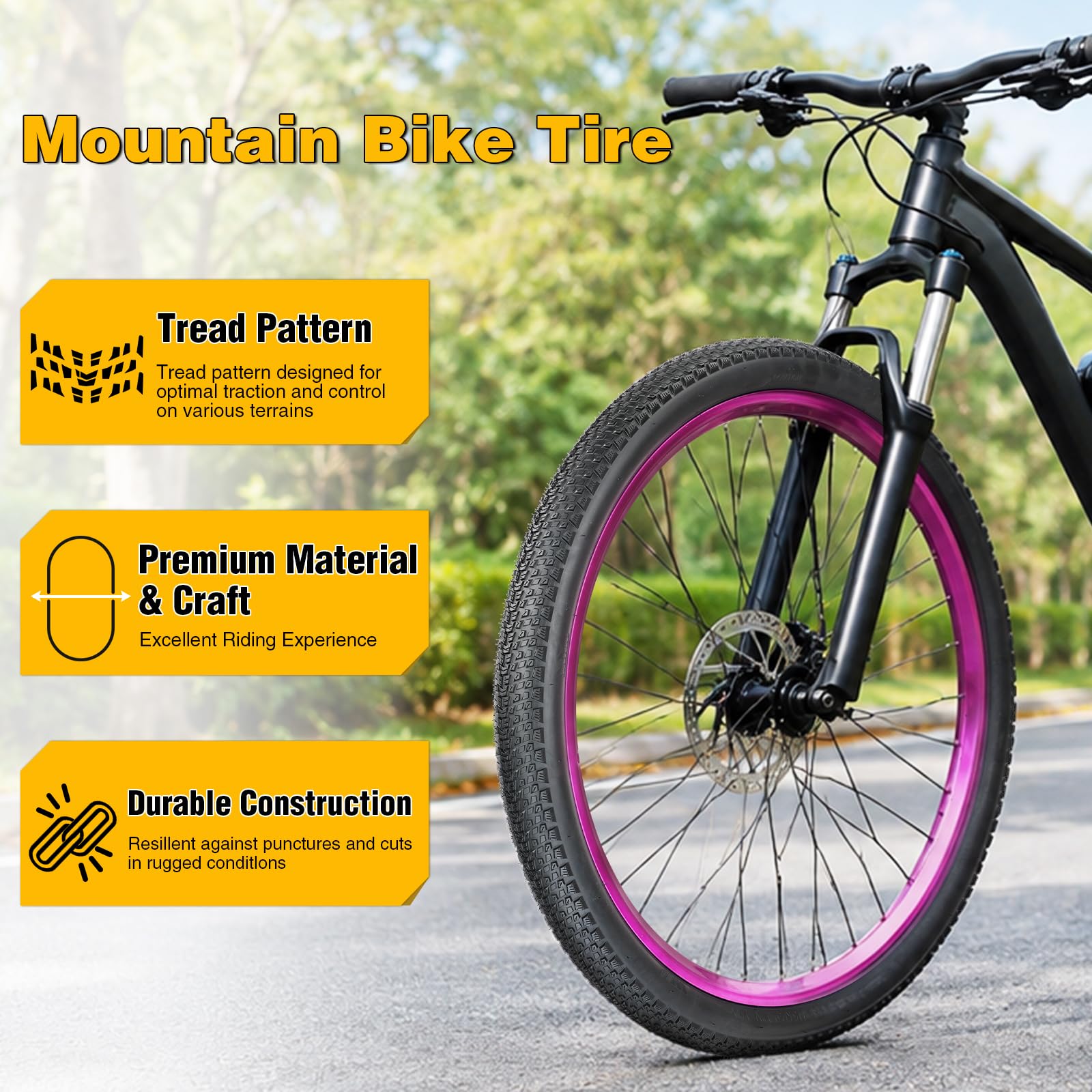 WEEROCK 2er-Pack Faltbarer 20/24/26/27.5/29 Zoll Reifen 20/24/26/27.5/29x2.125 Mantel Fahrrad Ersatzreifen für Fahrrad,MTB für Mountainbike Kinderfahrrad, Commuter Bike