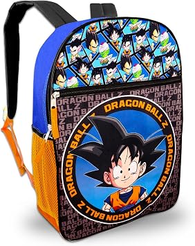Dragon Ball Z Backpack for Kids School Bundle w/ 16in Bookbag, More | Large Durable Dragonball Z School Bag w/ Front Zip Pocket Plus Water Bottle, Stickers, More - Dragon Ball Z School Supplies