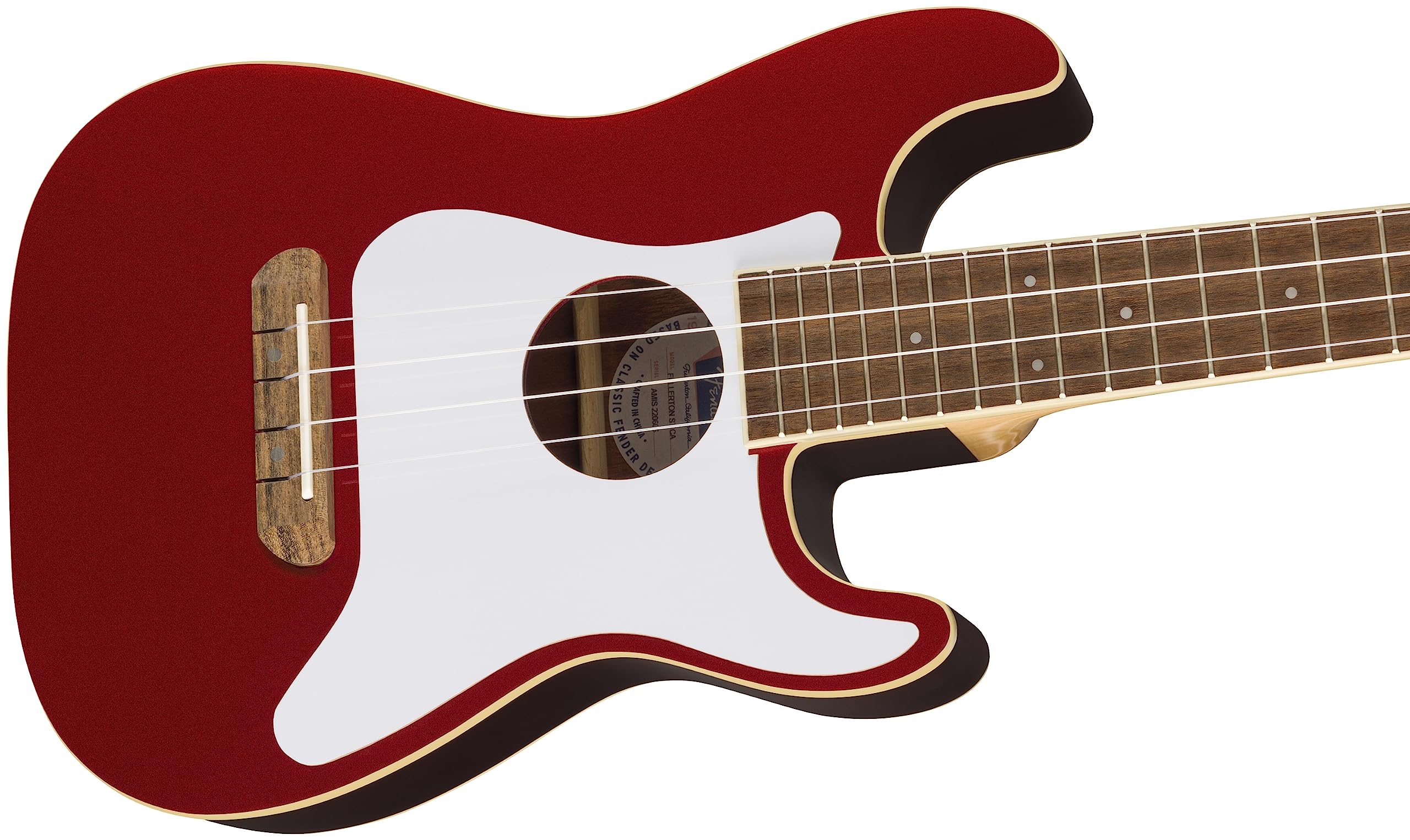 Fender Fullerton Strat® Uke, Walnut Fingerboard, White Pickguard, Candy Apple Red