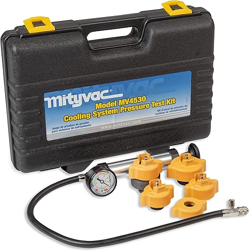 Miniatura 2 de Kit de prueba de presión del sistema de refrigeración automotriz Mityvac MV4530, operado a mano, válvula de botón pulsador, desconexiones rápidas de