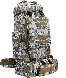 80L - 100 L Taktischer Rucksack mit Regenhülle 2 in 1 Militär Rucksäcke Herren mit Hüfttasche Großer Wanderrucksack & Trekkingrucksack für Camping, Wandern, Outdoor Reisen