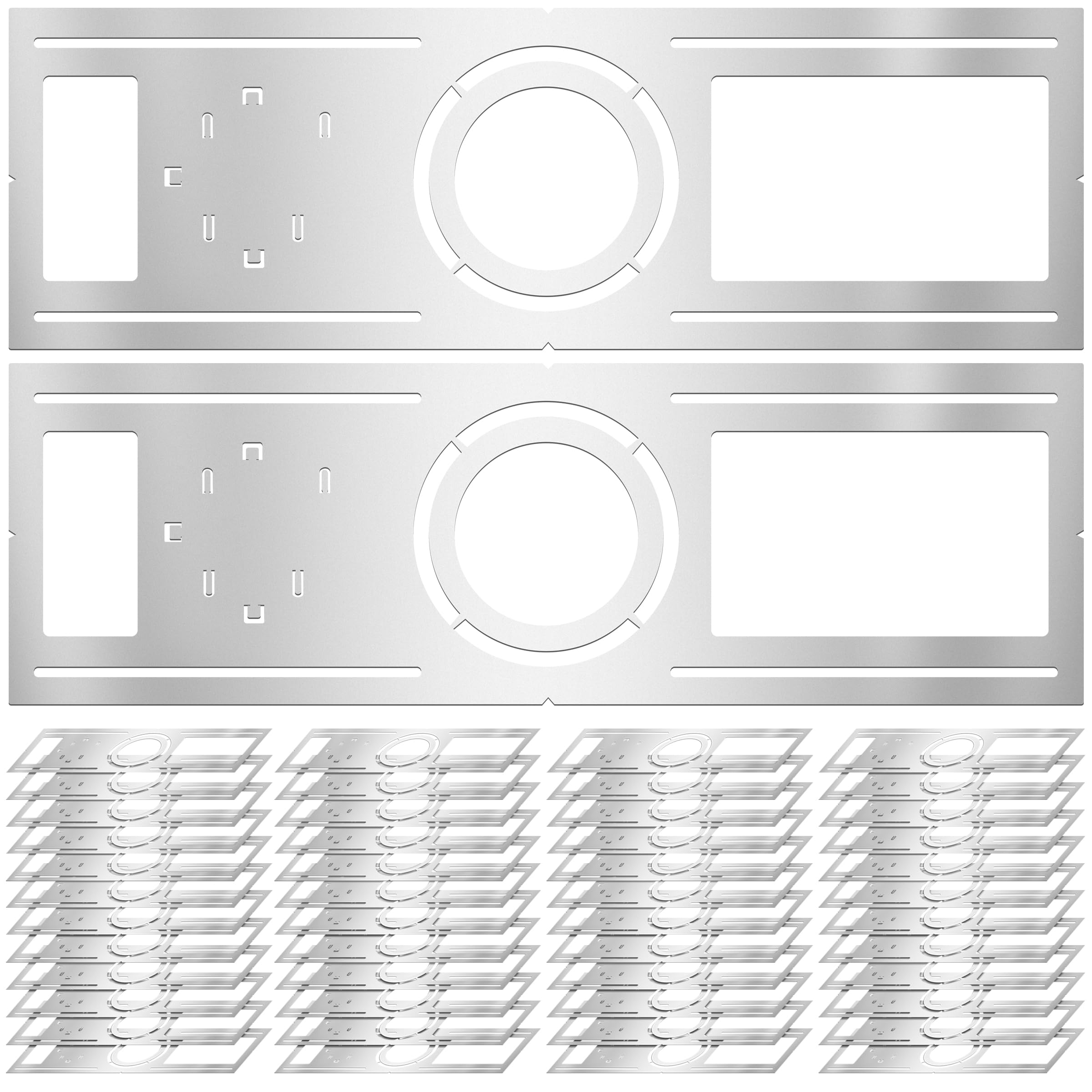 New Construction Mounting Plate, 4-6 Inch, LED Recessed Lighting Housing Kits, Flat Steel Rough in Bracket Fixture for LED Light Bar, 48PC Shallow