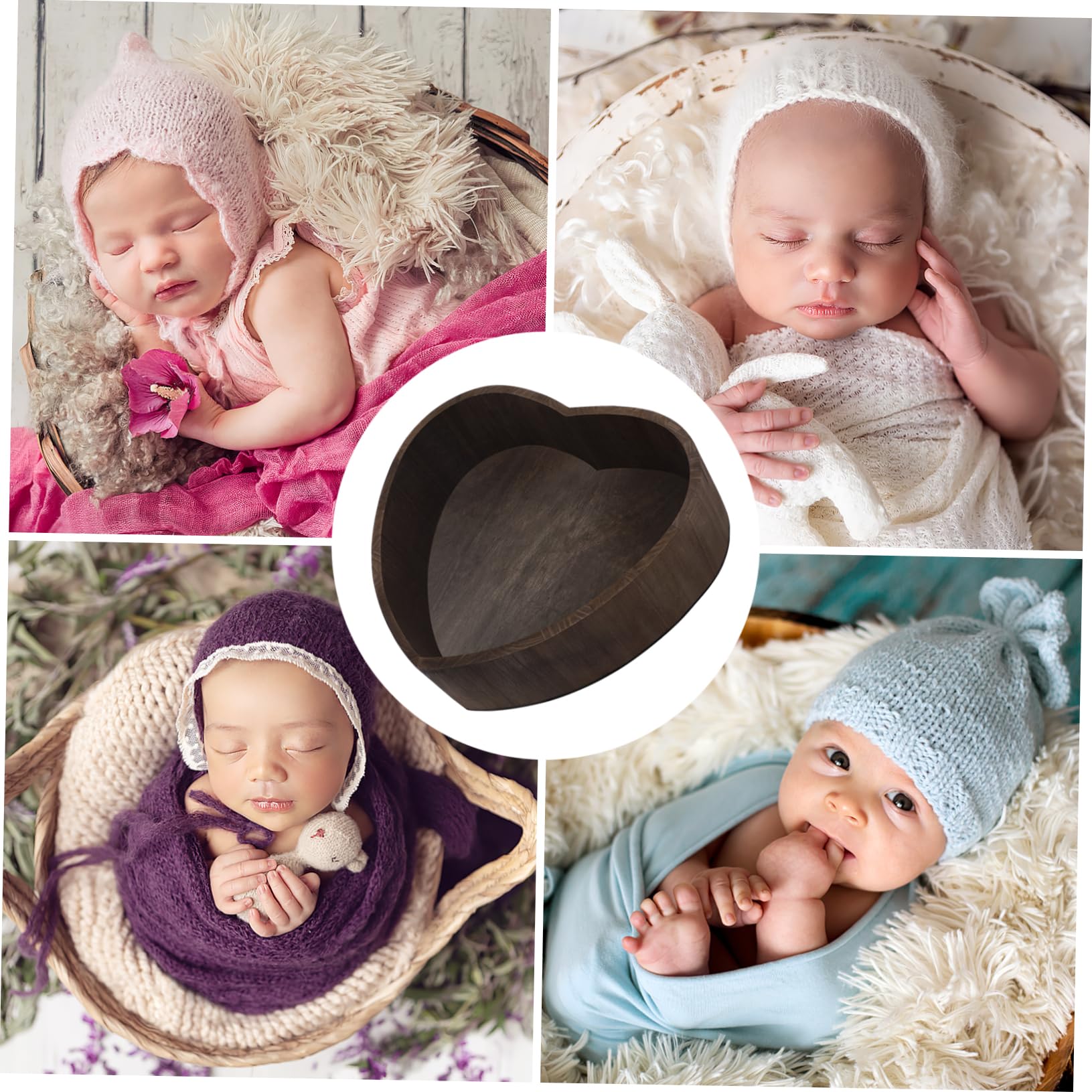 TOYANDONA 1 Szt Rekwizyty Fotograficzne w Kształcie Serca Noworodka Rekwizyty Dla Dziecka Rekwizyty Do Zdjęć Dla Dzieci Nowo Narodzony Ubranka Dziecięce Prosty Drewno