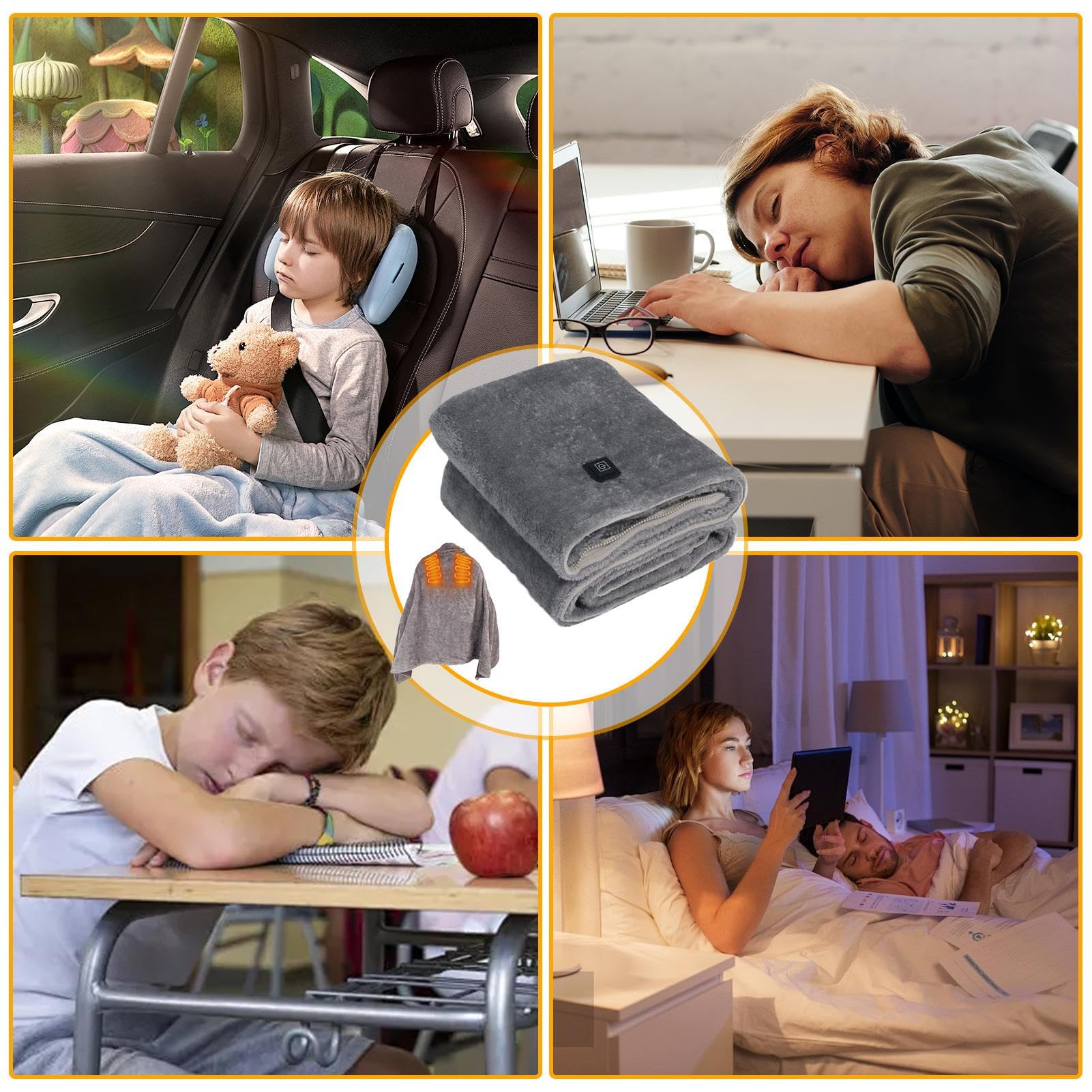 Generico Plaid Riscaldante Coperta Invernale | Sciarpa Da Lancio Con Riscaldamento Elettrico USB Per Donne, Corpo, Schiena, Spalle, Collo, Adulti, , Ufficio, Inverno,