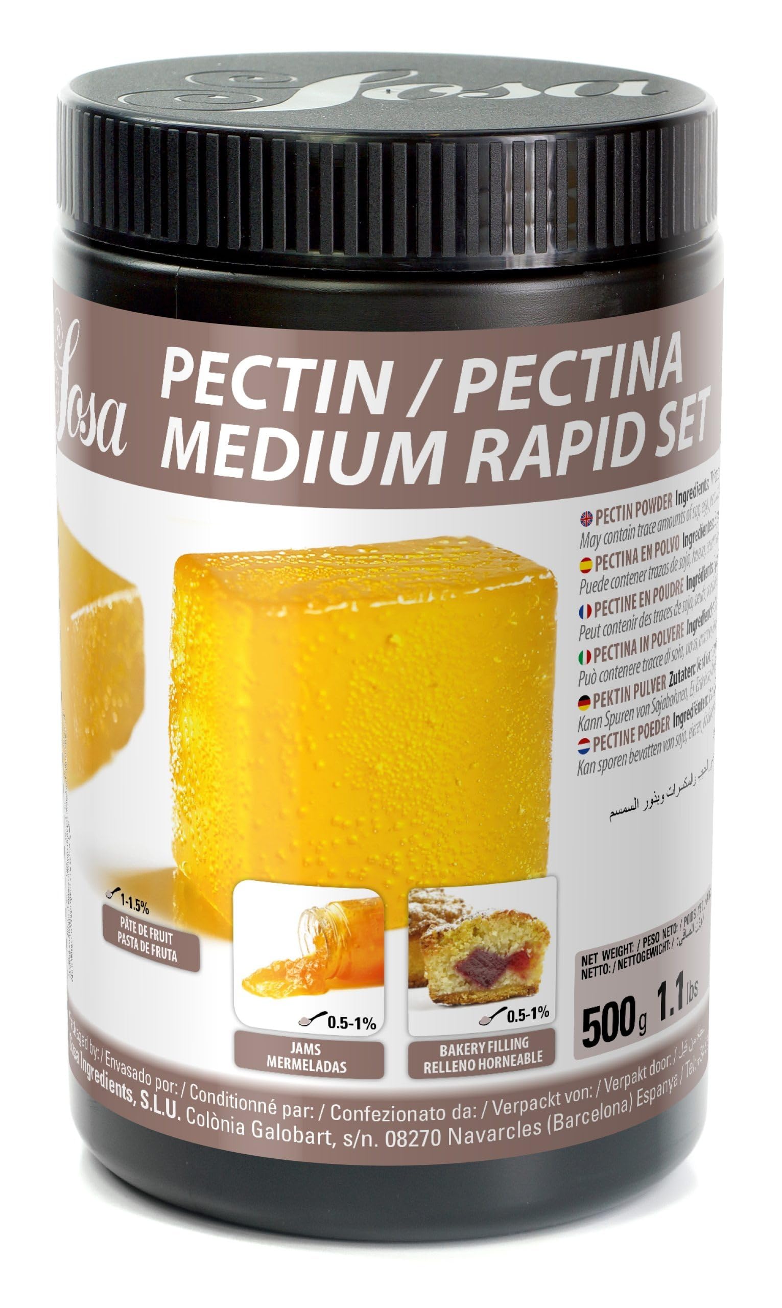 SOSA Pectina Medium rapid set - Pectina de alto metoxilo (HM) obtenida de la piel de cítricos - Bote 500grs
