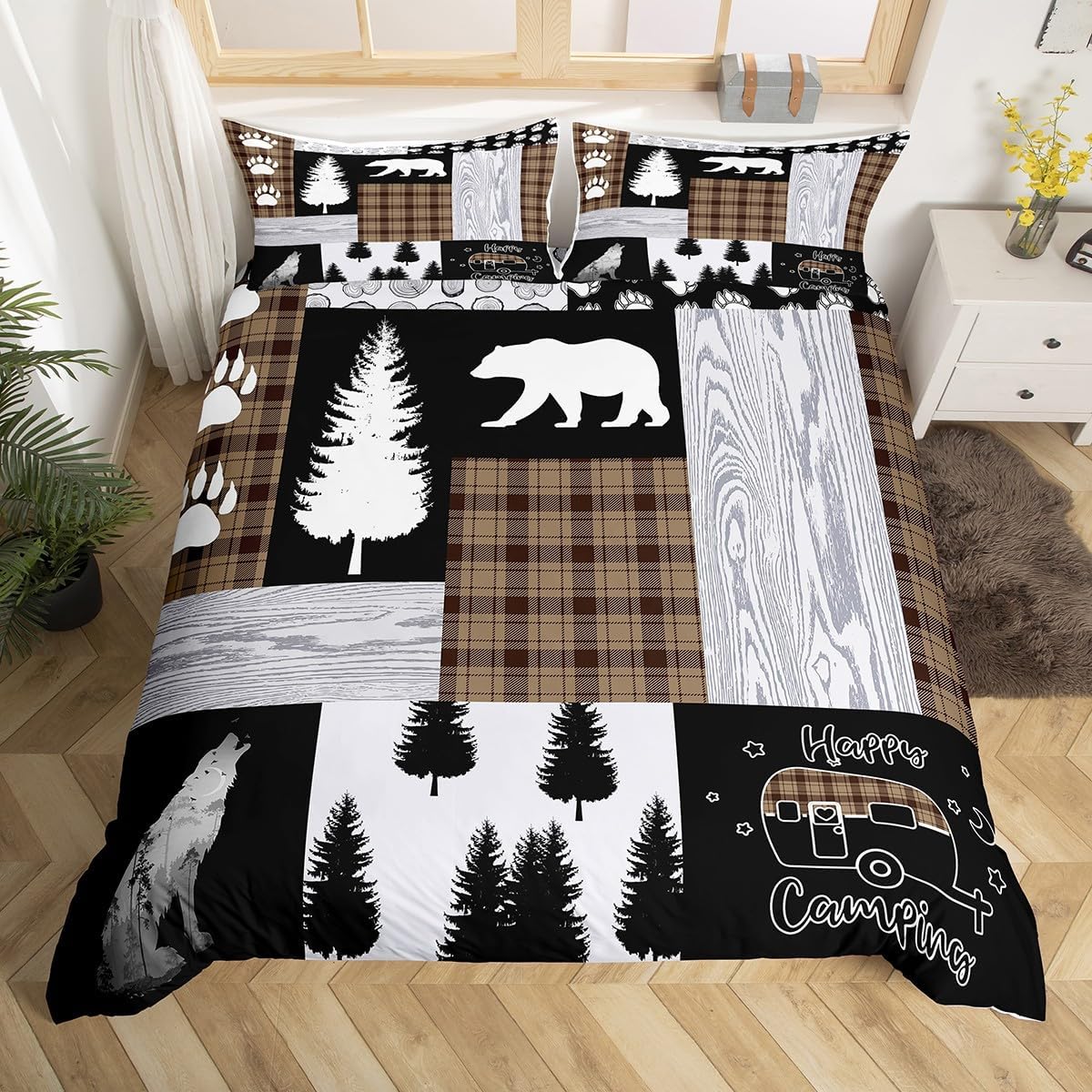 Erosebridal Highland Cow Print Duvet Cover Twin,Blue Western Farmhouse Bedding Set Rustic Home Decor,Longhorn Cattle Farm Animals Comforter Cover Daisy Flower Bed Set Cowboys Gifts for Boys Girls Kids