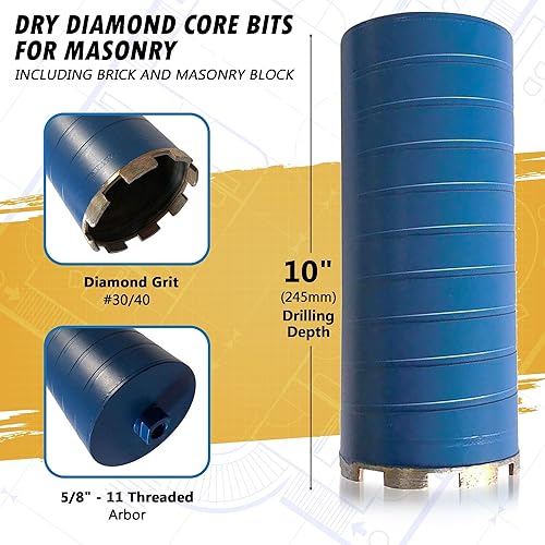 Miniatura 7 de Puntas secos de base de taladro para perforación suave de ladrillo, bloque, azulada, cantera, pizarra, asfalto, piedra, y otra albañilería usando #