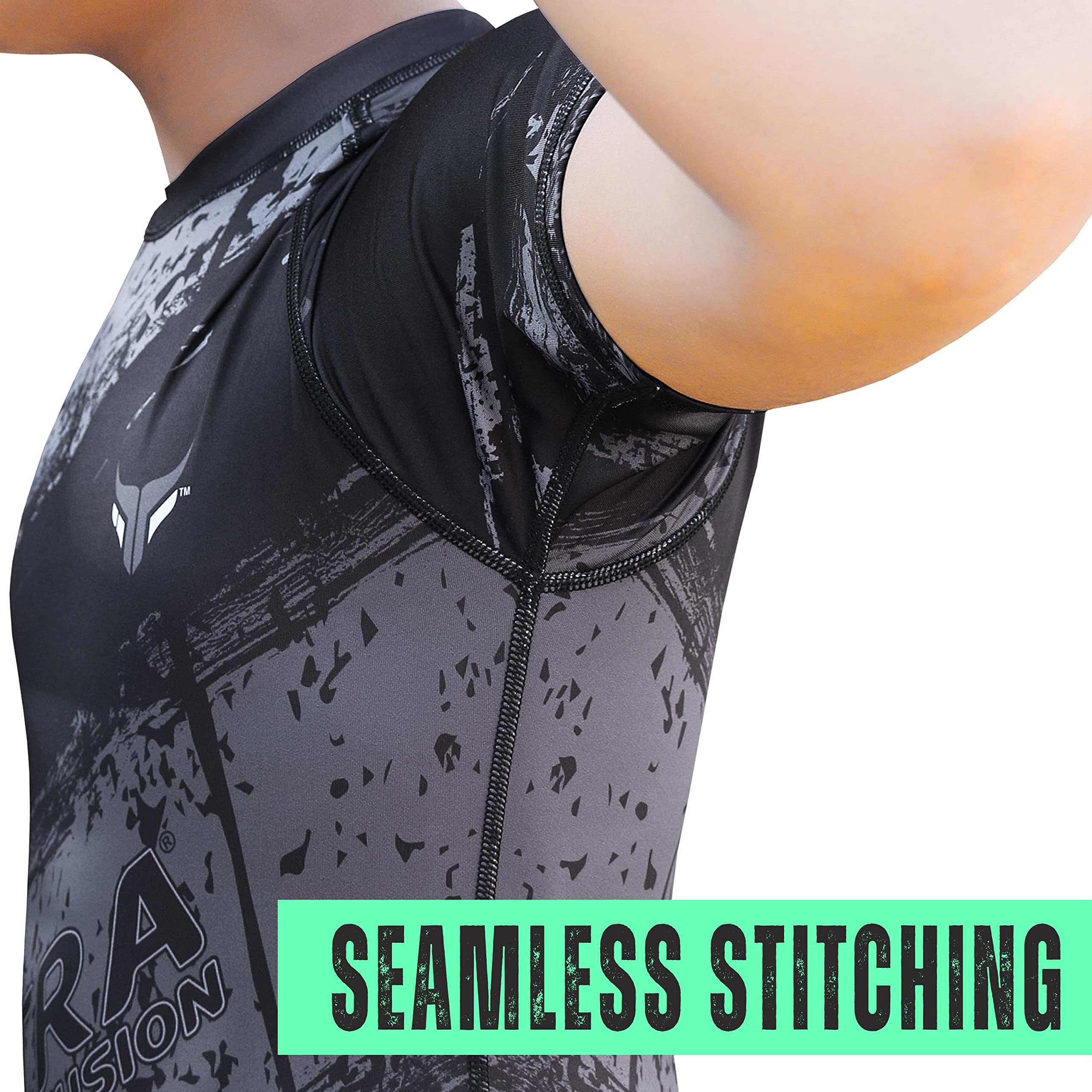 Mytra Fusion Rashguard BJJ Breathable & Ultra Lightweight Maglia Compressione Uomo MMA Rashguard per Palestra, Allenamento, Corsa e Ciclismo