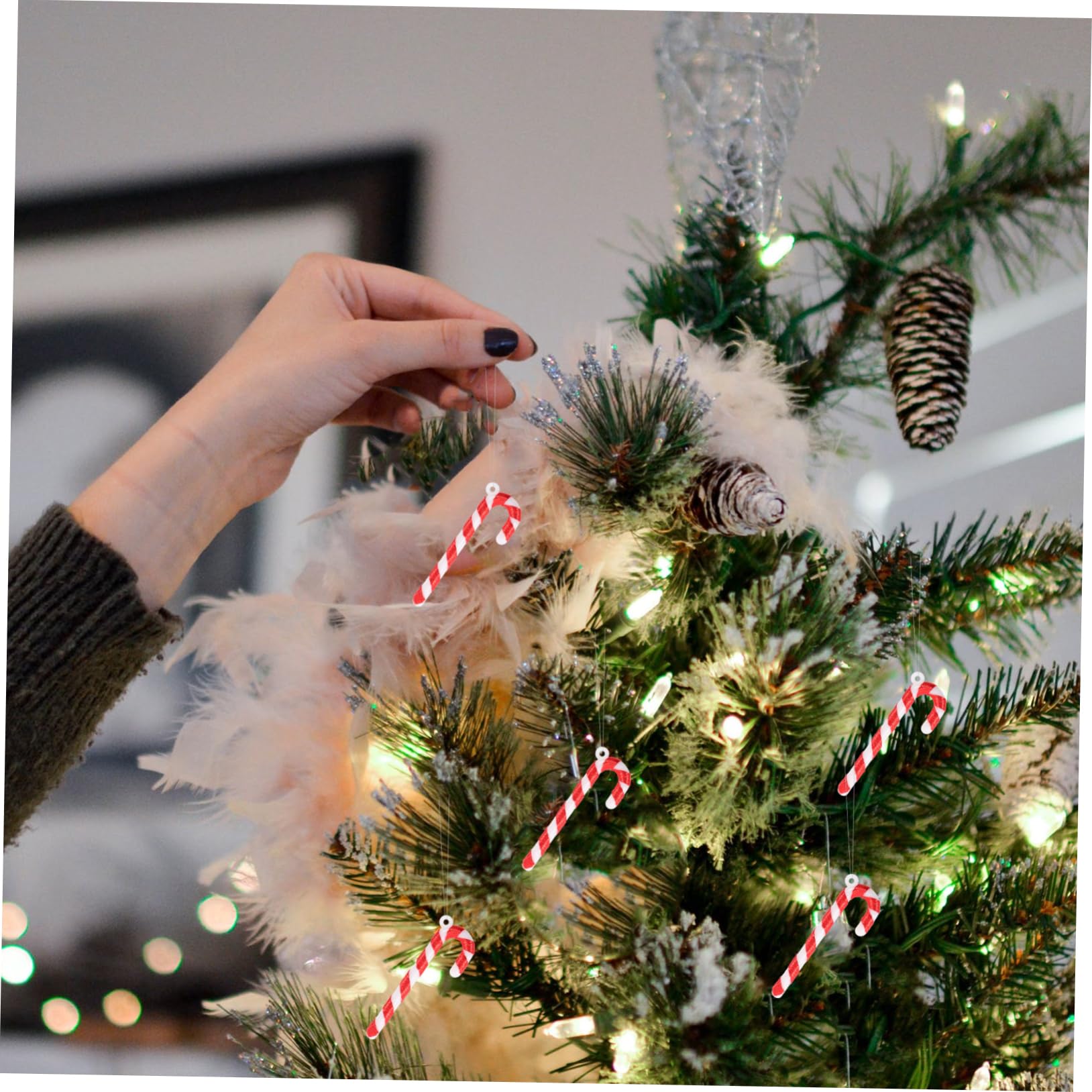 PRETYZOOM 300pezzi Decorazioni Natalizie Bastoncini Di Zucchero Da Ornamenti Per Albero Di Natale Addobbi Festivi Per Creazioni Fai Da Te Per Atmosfera Natalizia
