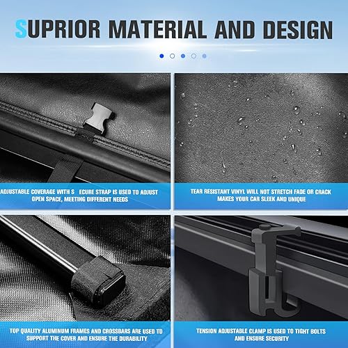 Miniatura 5 de Cubierta tonneau enrollable suave de 5.1 pies para Chevrolet ColoradoGMC Canyon 2004-2012, Isuzu i-350 2006, Isuzu i-370 2007-2008 5.1 pies (61.2