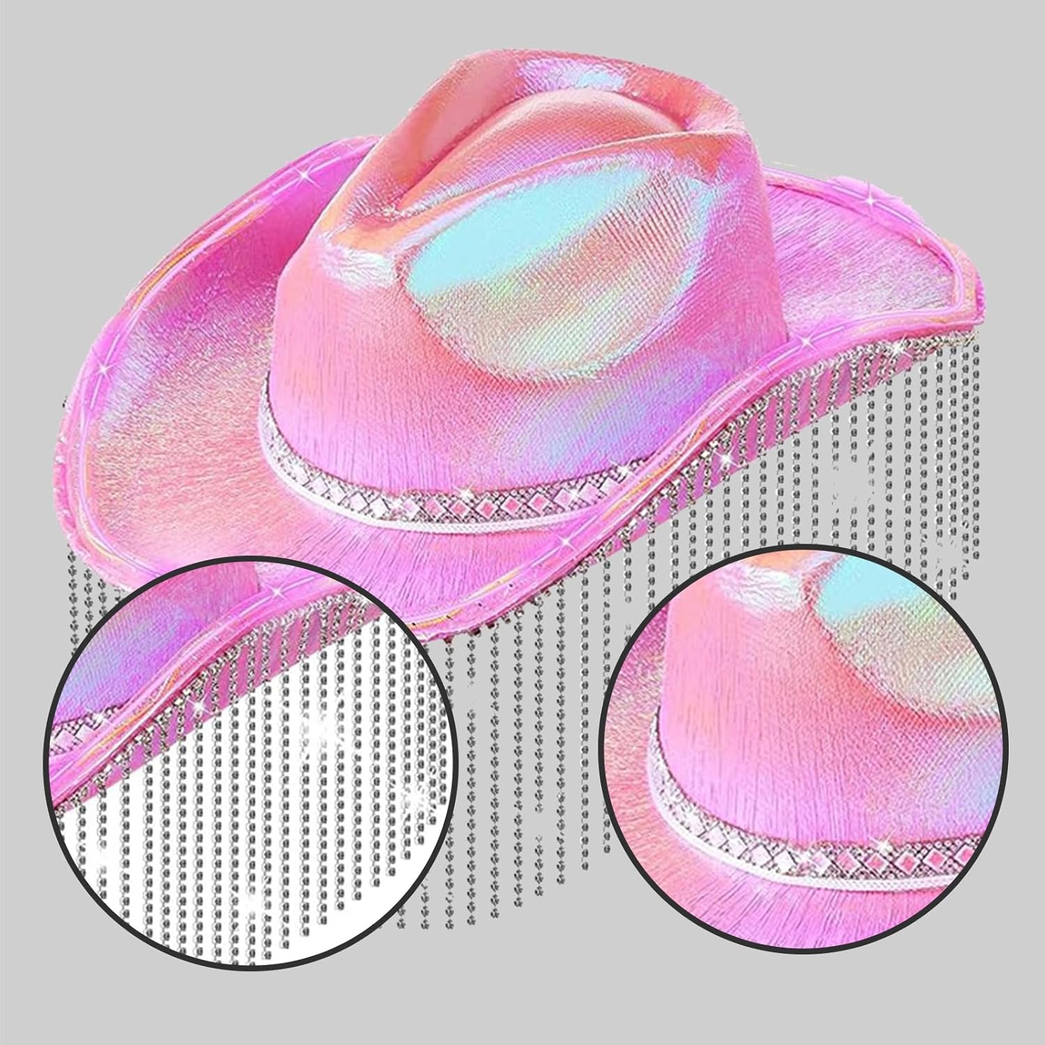 Breathable LED Hat for Adult Western Party Large Curved Brim Hat Fedoras Sunproof Hat Accessory