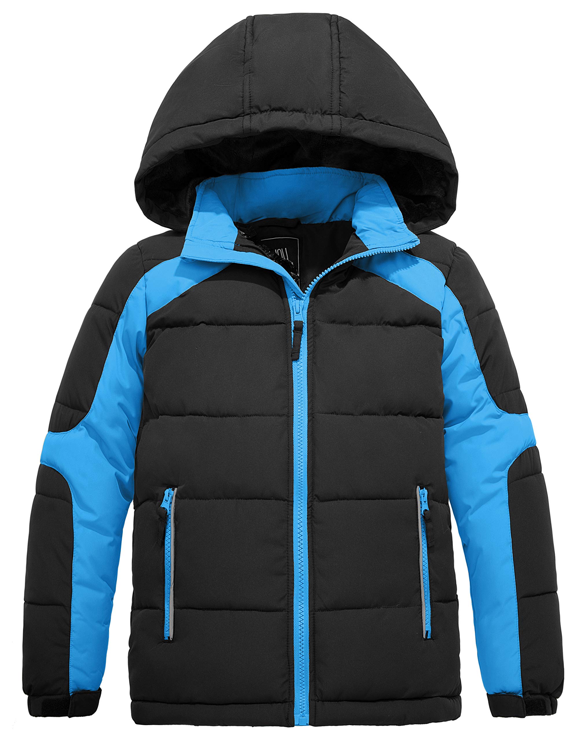 ZSHOW Boys' Hooded Puffer Jacket Waterproof Warm Winter Coat Soft Fleece Lined Outerwear Jacket