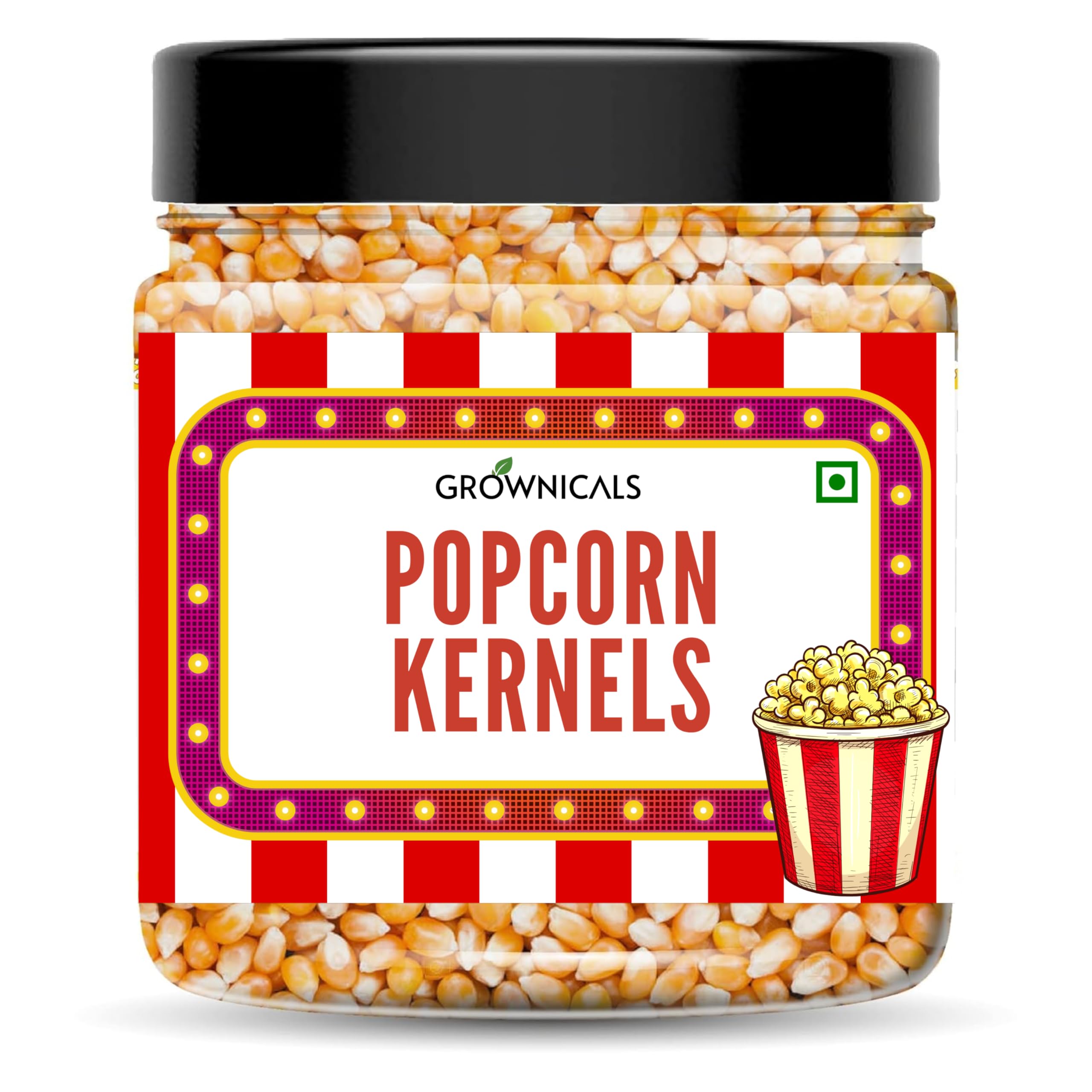 GROWNICALS Premium Popcorn Kernels (400g) | Gourmet Pop Corn Seeds for Movie Night | High Expansion, A-Grade Makkai | Non-GMO, Crunchy & Fluffy Maize | Perfect for Microwave, Cooker & Air Popper-image-3
