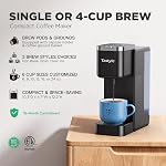 Tastyle Machine à café à service unique, glacé et machine à café chaud pour la tasse K & Sols, conception compacte, 40oz Réservoir d'eau amovible, 6 à 24 Tailles de brasses Oz, convient 7.3" Mug de voyage, noir