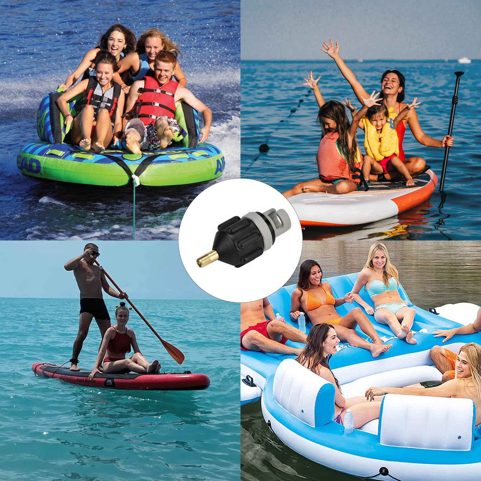 Sup adapter do zaworu SUP, adapter do pompy, adapter sup z 4 dyszami gazowymi, do pontonów, deski SUP, nadmuchiwanego łóżka