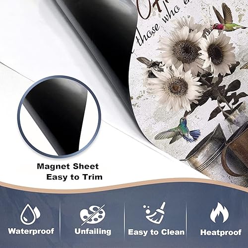 Miniatura 3 de Bless Home - Funda magnética decorativa para lavavajillas, diseño retro de girasol para lavavajillas, calcomanía magnética para refrigerador y