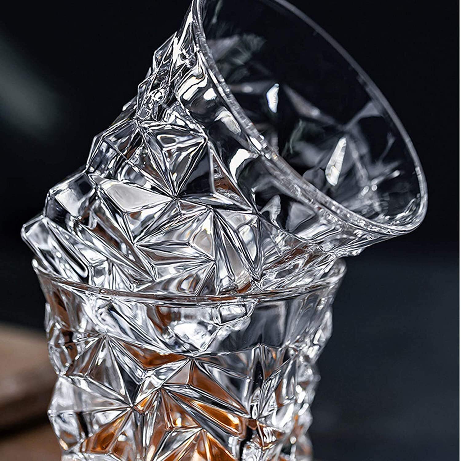 Carafe à Whisky Set De Carafe De Whisky, Décanteur en Verre De Cristal for L'alcool avec Bouchon, Carrefour De Vin De Design Carré - 750 ML De Carafe Et De Lunettes De 320 ML