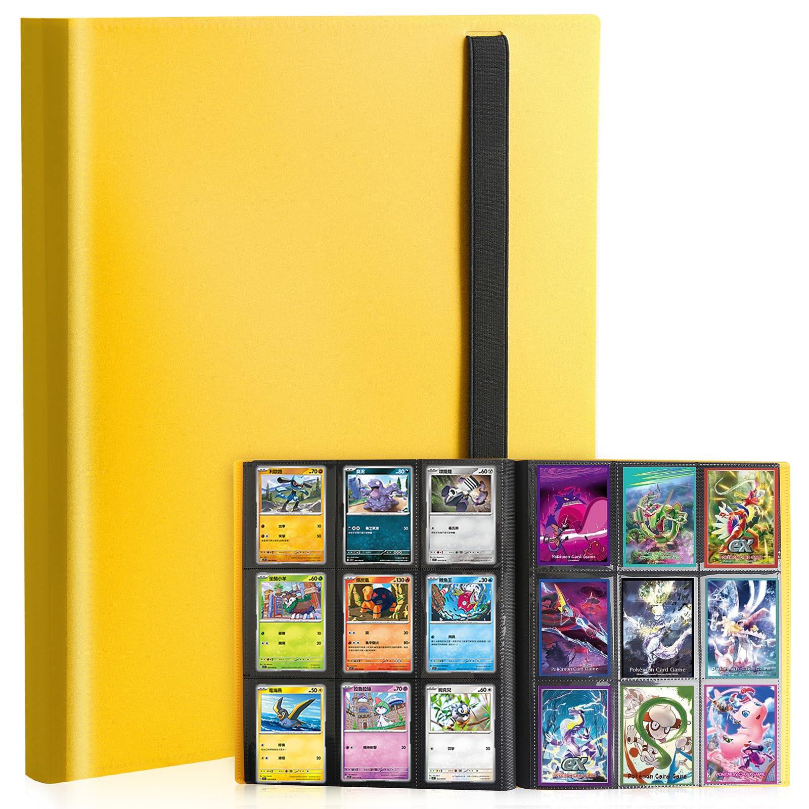 Classeur de cartes jaune album de cartes à collectionner 9p