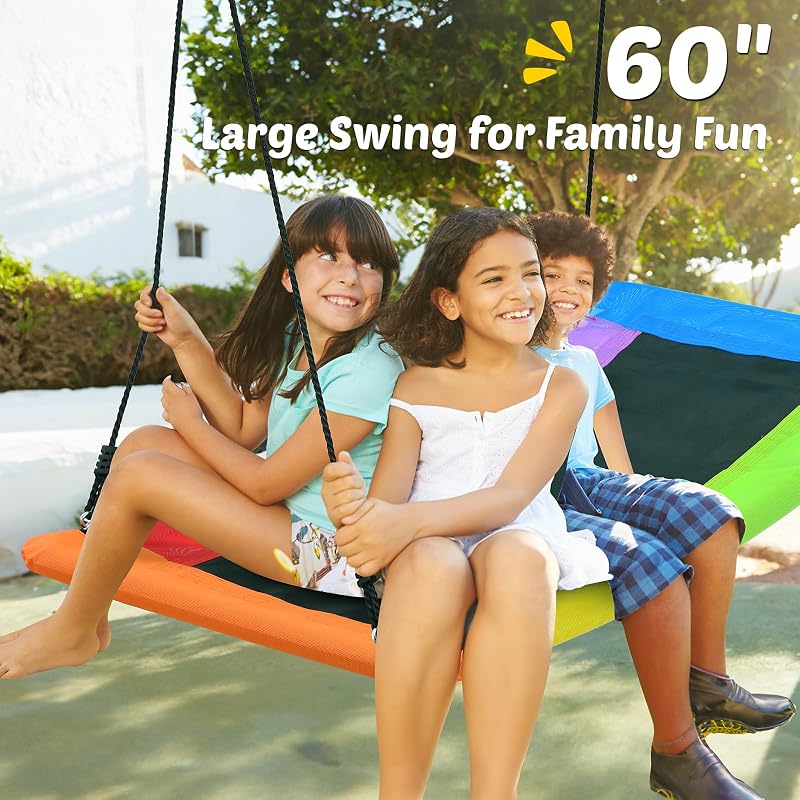 Trekassy 60" Platform Sauce Swing with Stand, 440LBS Heavy Duty A-Frame image 4