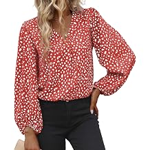 Business Casual Tops for Women Dressy Long Sleeve Blouses Leopard Print Work Tunic Chiffon V Neck Loose Dress Shirts