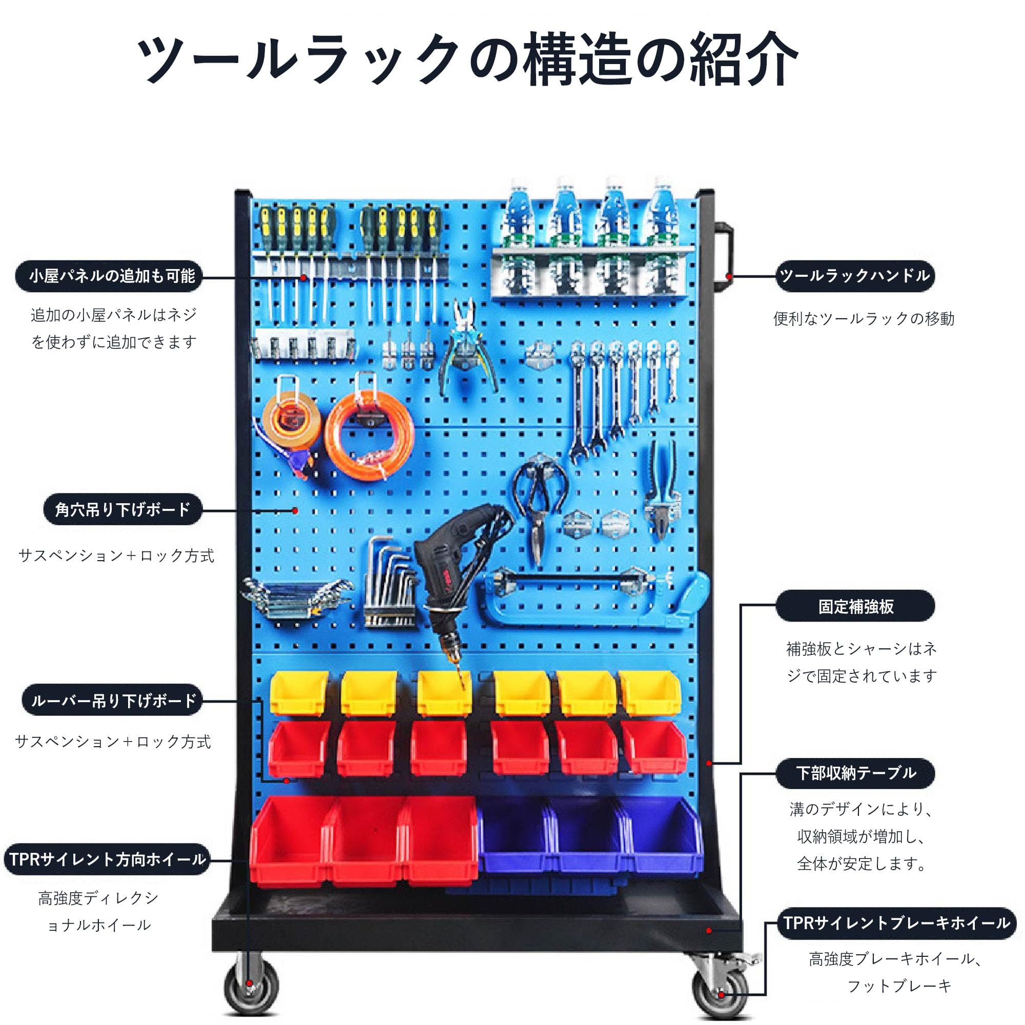 倉庫 整備工場 ハンガーラック パンチング パネルハンガー ツール