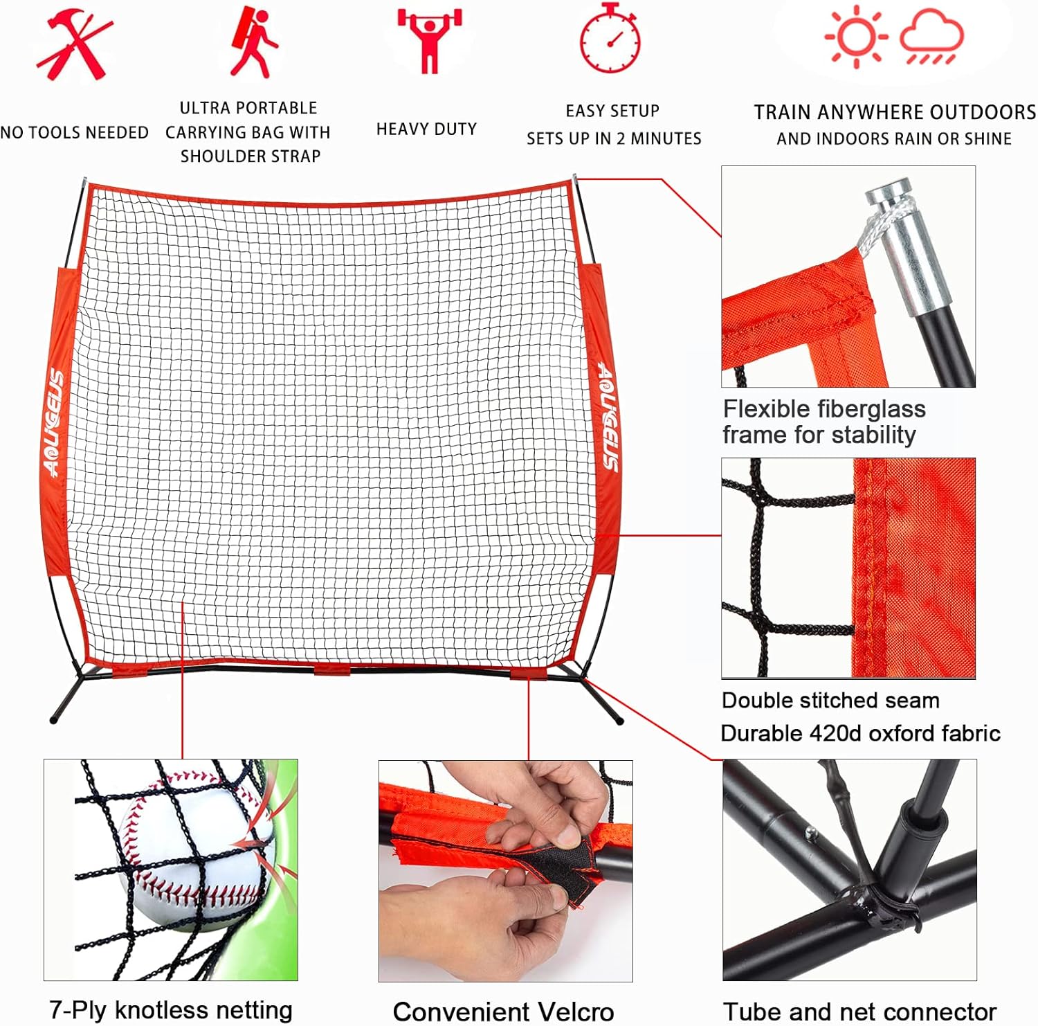 Sports Barrier Net,Sports Net,Barricade Backstop Net,Perfect for Baseball,Softball,Soccer, Basketball,Lacrosse
