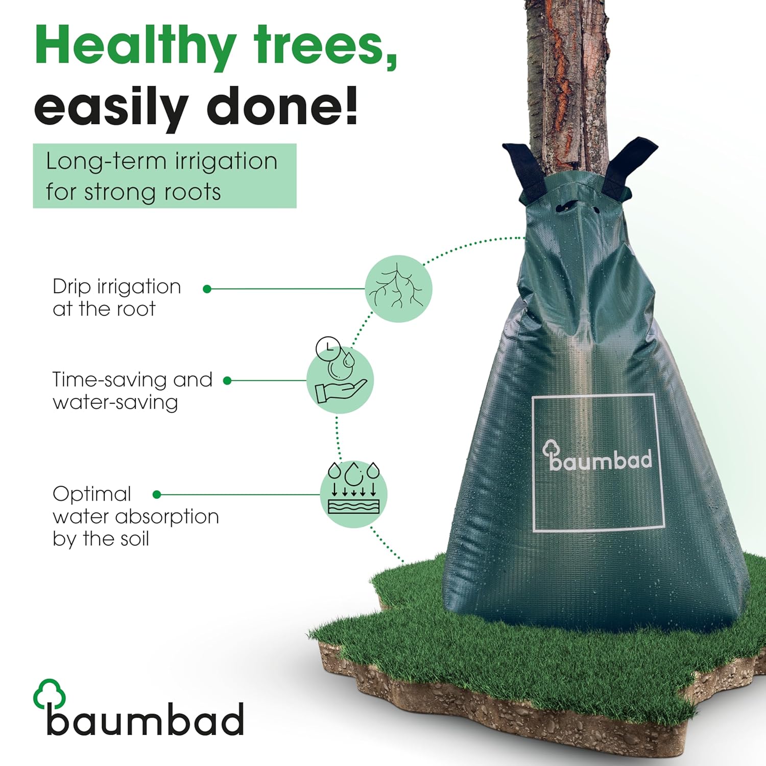 1 Premium Watering Bag 20 Gallons PVC UV Resistant Slow Release Watering Tree Bag in Green Visit The baumbad Store (10, 20 Gallons)