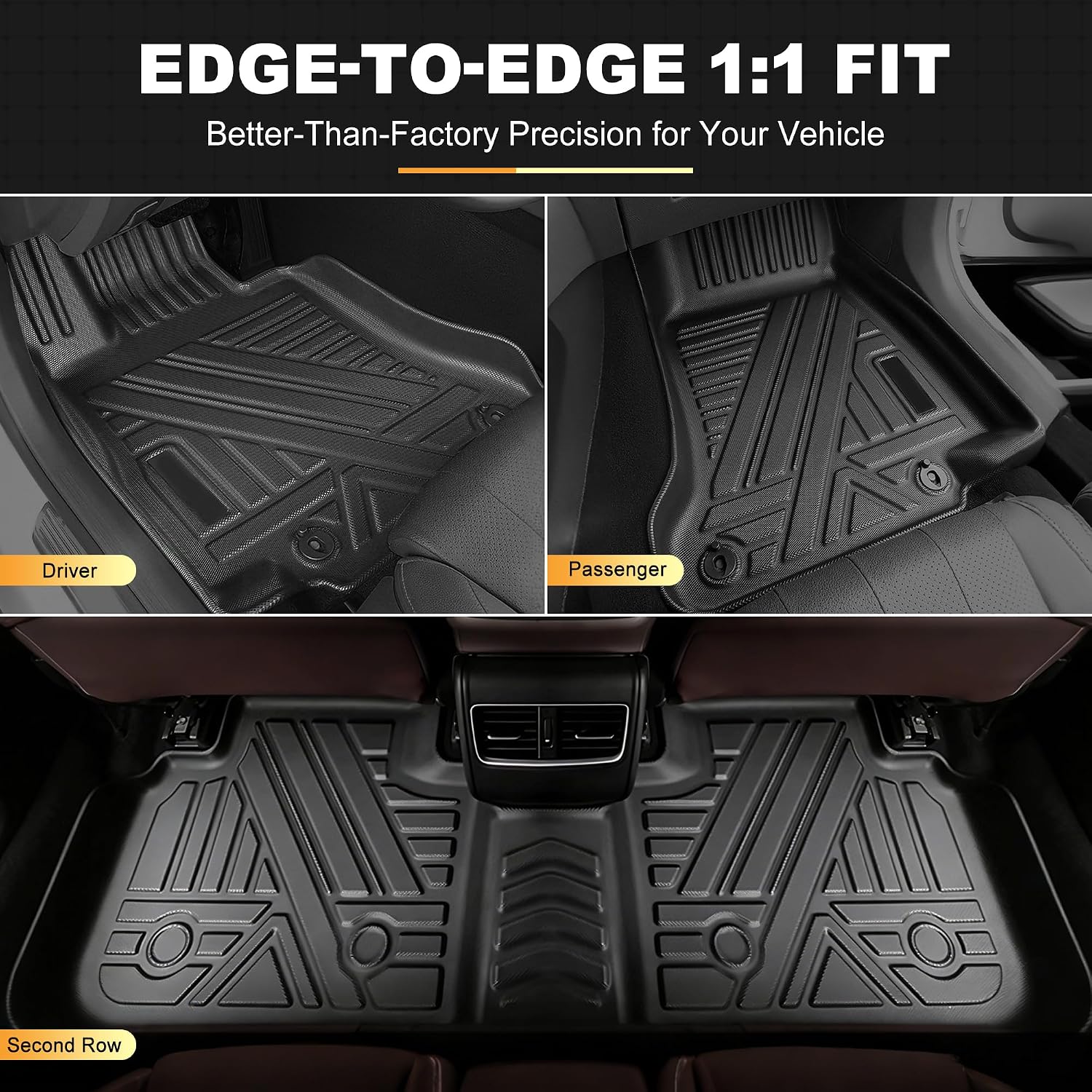 AOMSAZTO Floor Mats & Cargo Liner Compatible with Mazda CX-5 2017-2025: Custom Fit All Weather Car Mats, Black