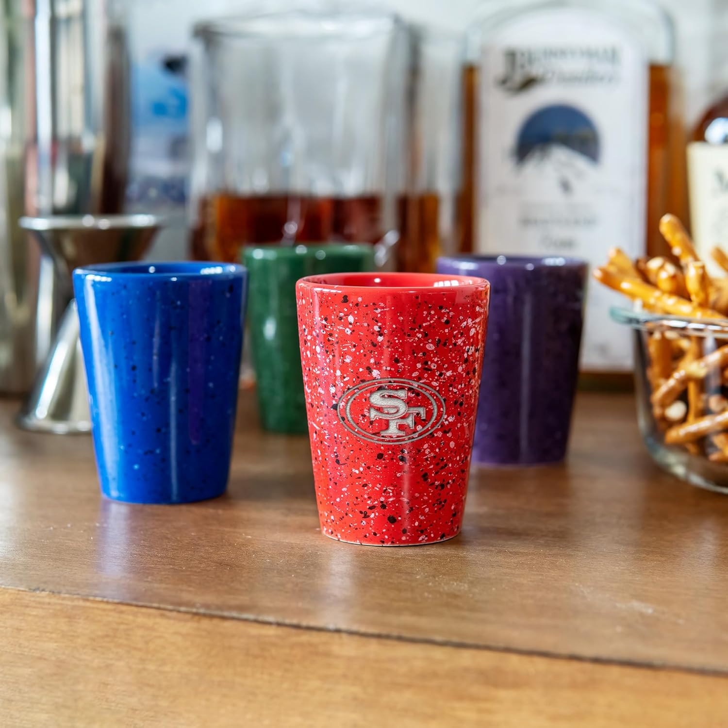 Rico Industries NFL Football Primary OR Wordmark Logo 2oz Ceramic Shot Glass for Fans, Laser Engraved In Team Color Single Shot Glass - Image 4