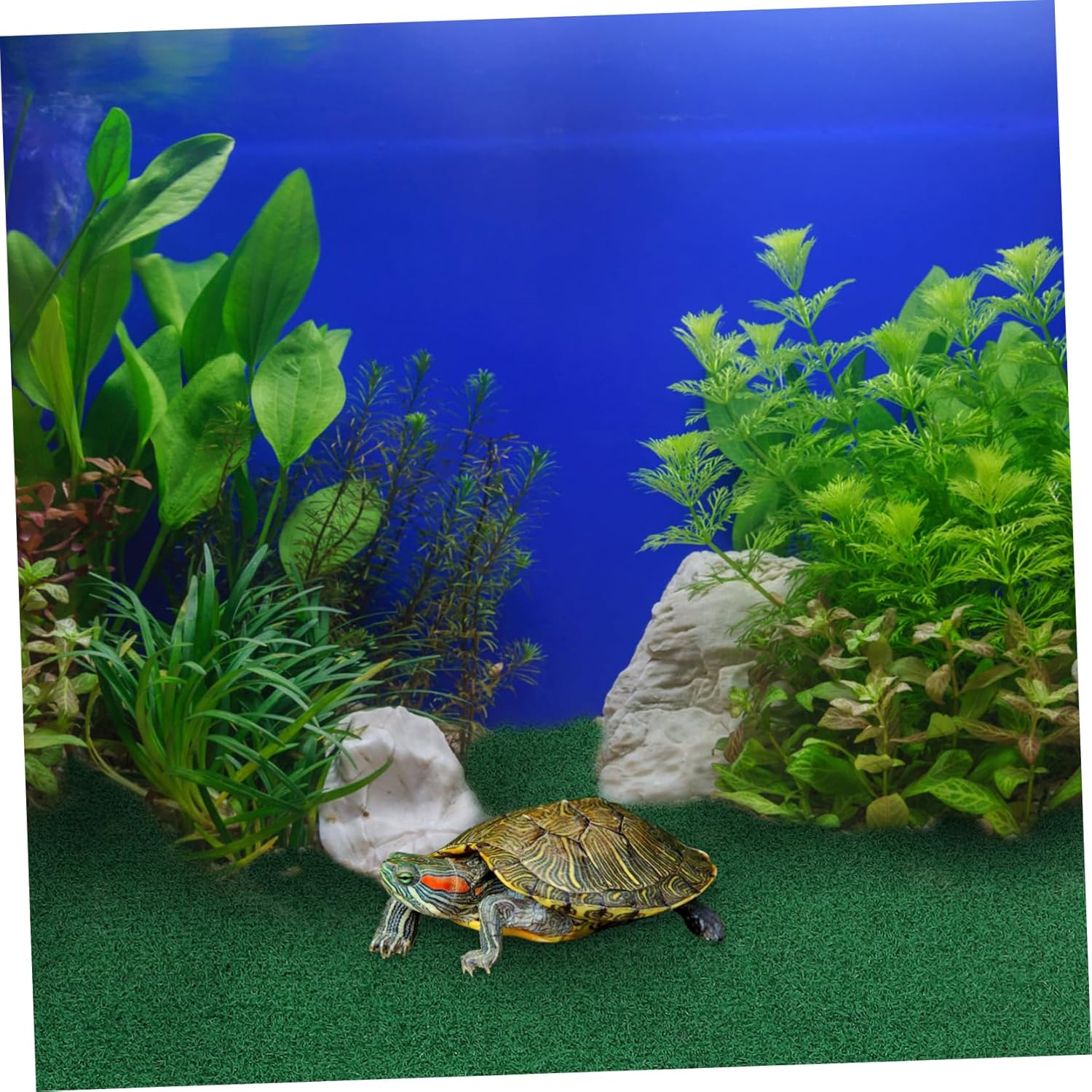 Realistic Synthetic Grass Mat for Fish Tanks and Turtle Ramps Durable Lawn Carpet for Indoor and Outdoor Use Lightweight and Portable Turf for Reptiles and Pet Areas
