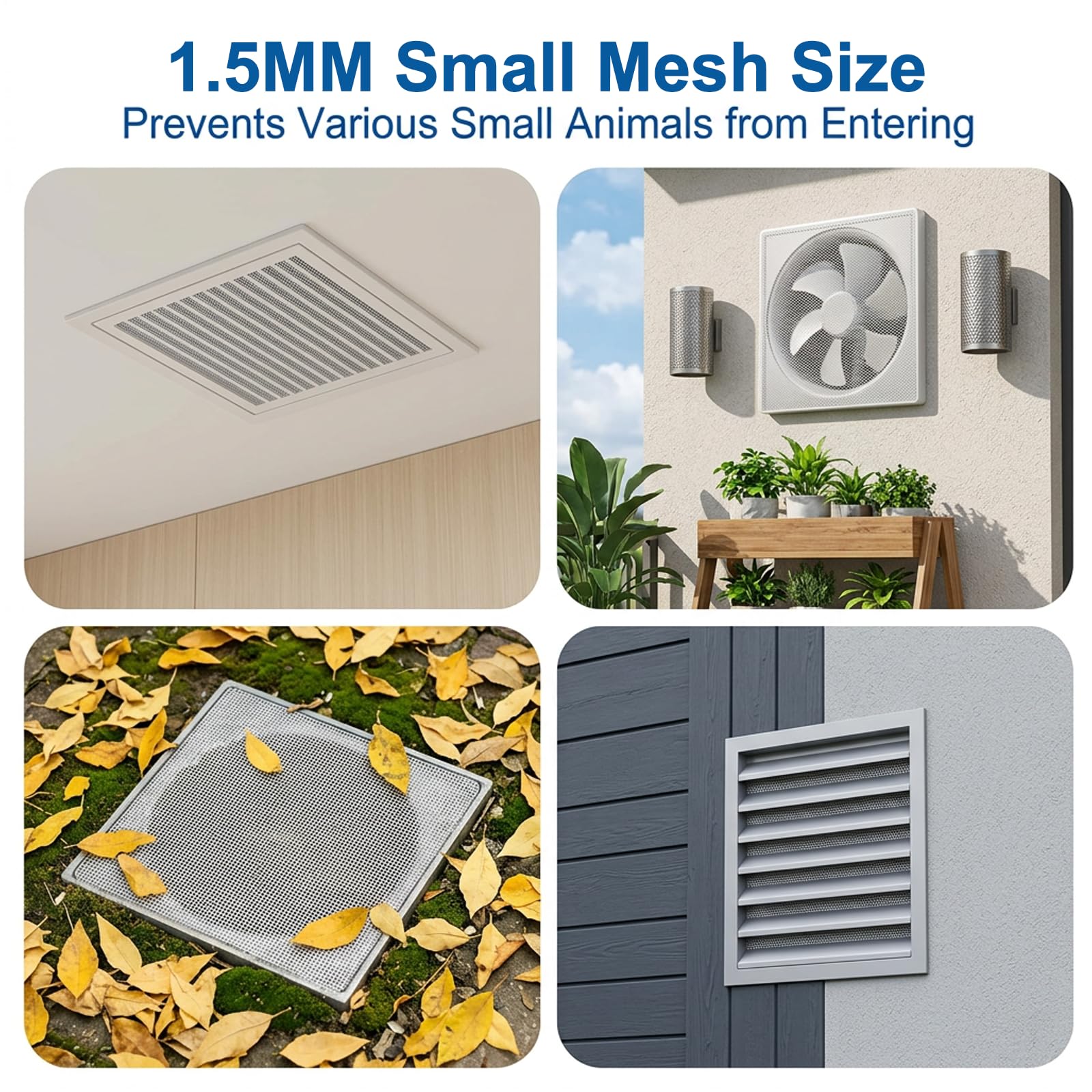150 x 210 mm, rete metallica a maglia fine in acciaio inox, 8 pezzi, rete filtrante, foro da 1,5 mm, rete filtrante a maglia fine, rete metallica A5, maglia fine per porte, previene topi, insetti e