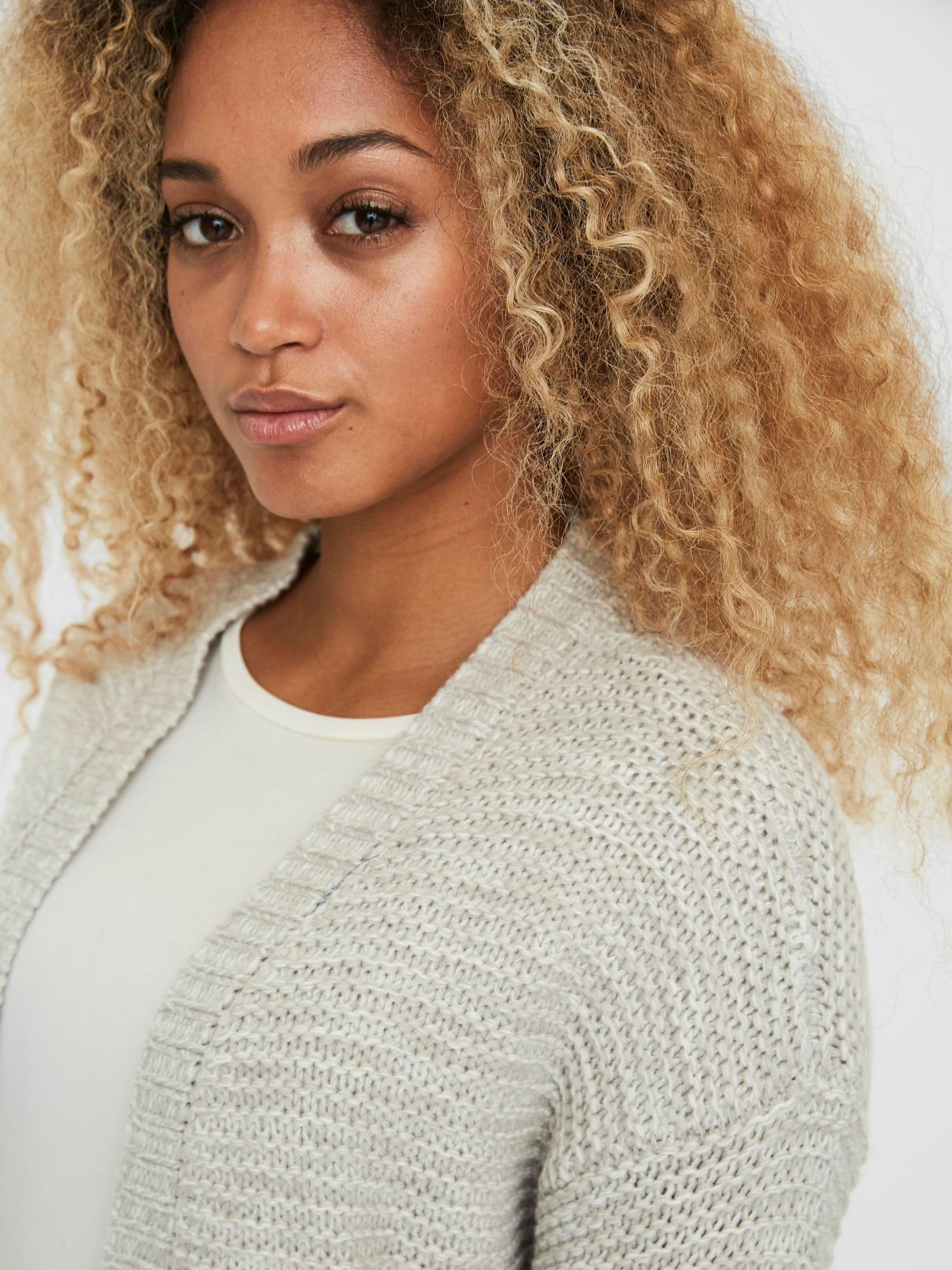 VERO MODA VMNO damska kurtka z dzianiny, szary (Light Grey Melange), M