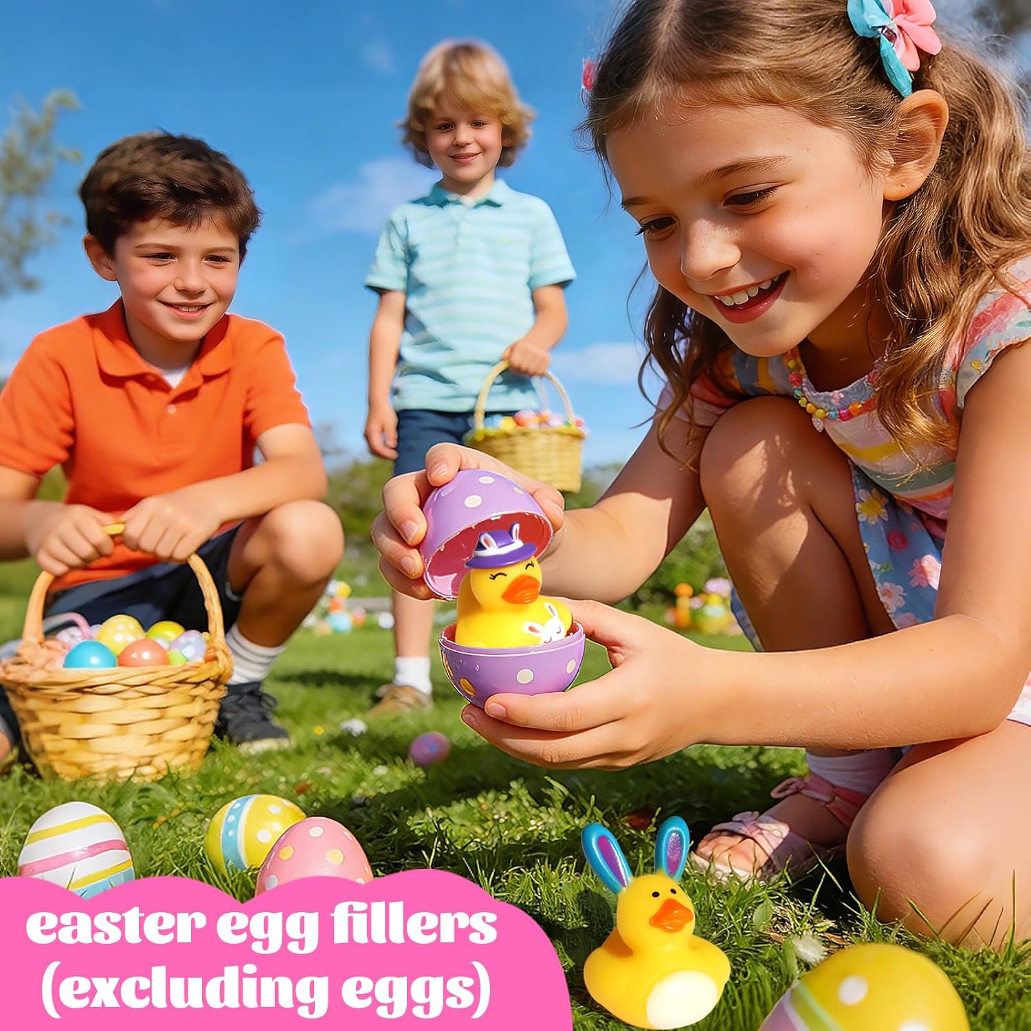 100PCS Easter Rubber Ducks in Bulk,Assorted Gifts Party Favors ,Resurrection Bunny Rubber Duck Pack , Funny Bath Tub Toys for Kids, Baby Showers Accessories