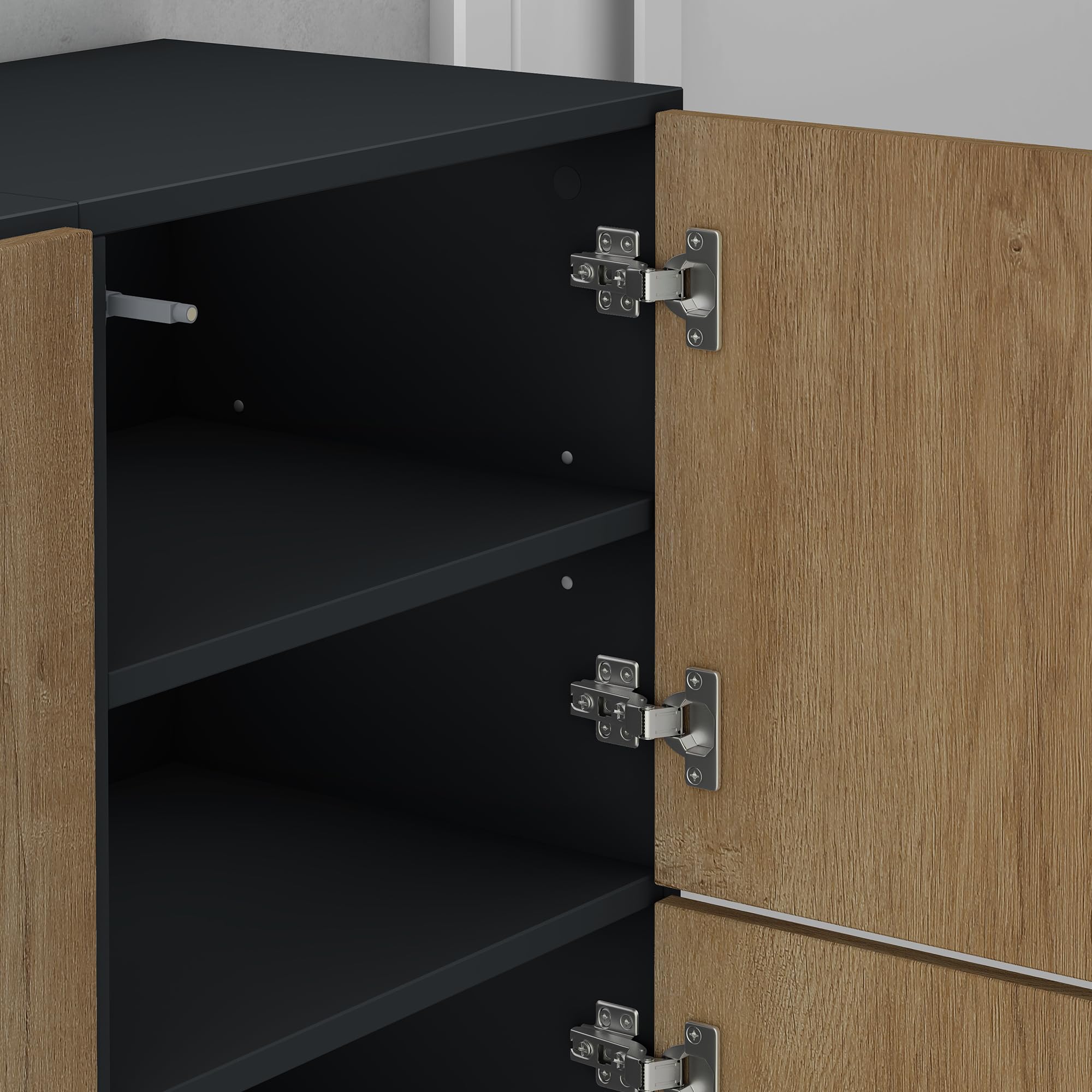 doporro Scarpiera Portascarpe 45x36x120 cm Salvaspazio con 6 Ripiani | Antracite Opaco, Marrone Chiaro, Struttura in Legno, Schuhschrank02 F029 F156