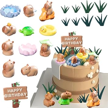 capybara Cake Toppers Mini Blowfish Party Supplies Capy Birthday Party Supplies