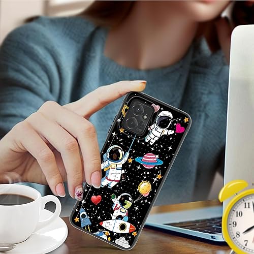 Miniatura 5 de RYUITHDJP Funda para Motorola Moto G Power 2023 de 6.5 pulgadas, diseño lindo de astronautas para Motorola G Power 2023, funda resistente de doble