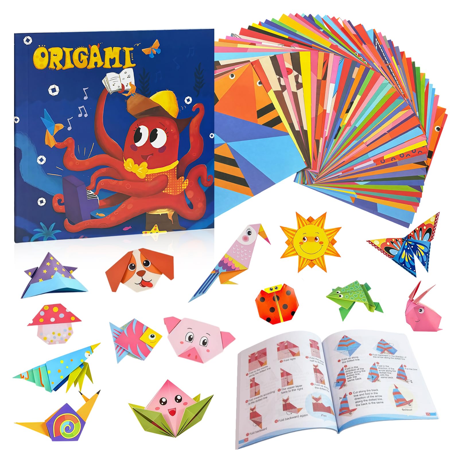 HAGOT 108 Sheets Origami Kit 54 Patterns, Origami Paper