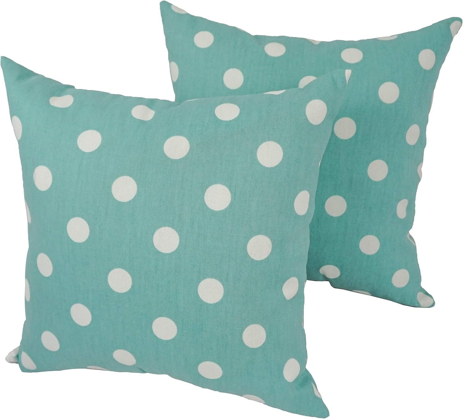 Blazing Needles Outdoor Throw Pillow, 17 x 17, Pretty Polka Dot 2 Count