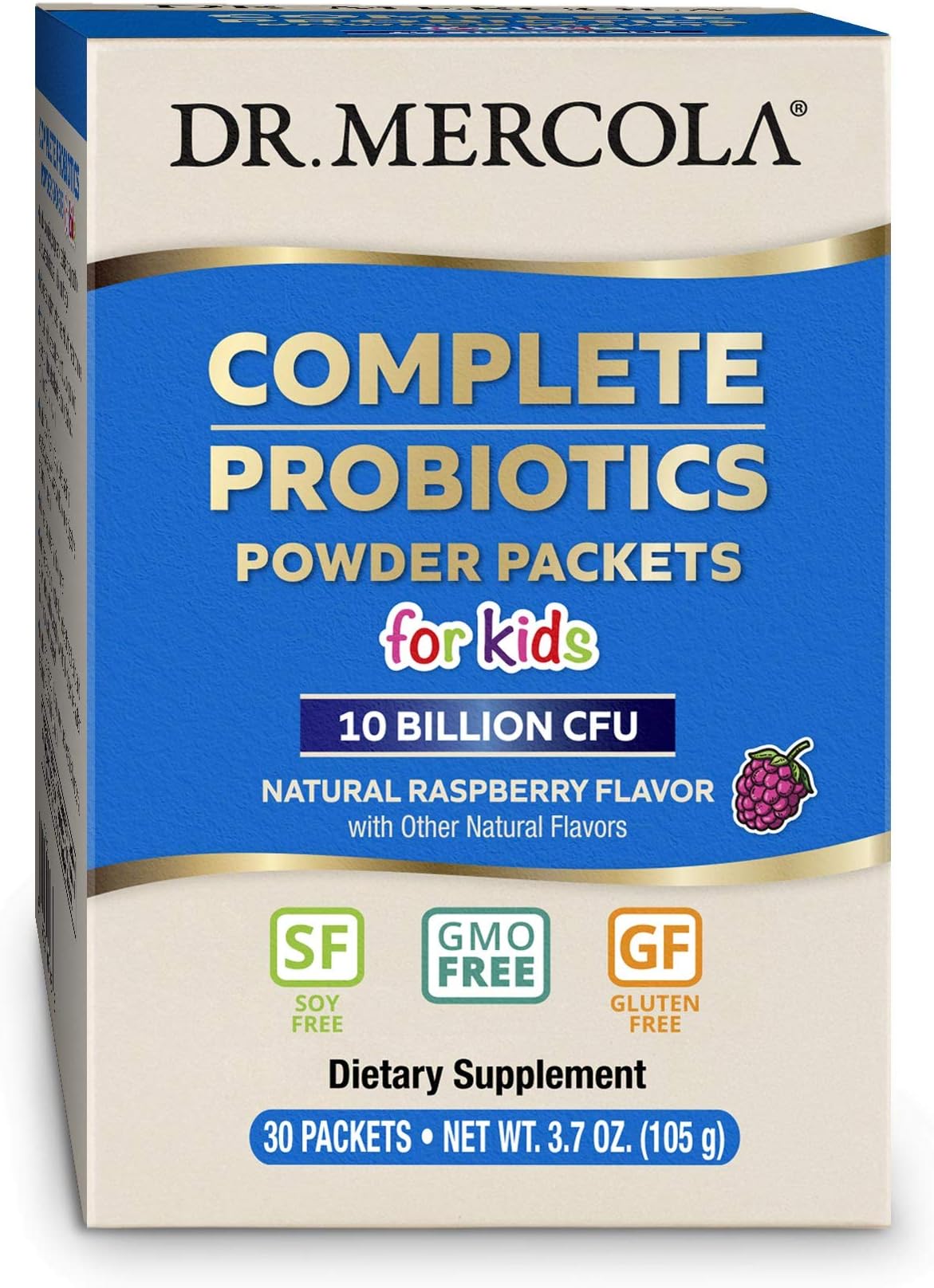 Complete Probiotics Powder Packets for Kids - Supports Digestive & Immune Health - 10 Strains - with Prebiotics - Non-GMO, Gluten-Free & Soy-Free - 30 Packets