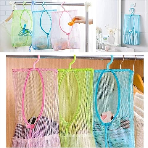 DurReus Bolsa de malla para exteriores, soporte para baño, ducha, organizador de cocina, organizador para colgar en el hogar, 3 unidades