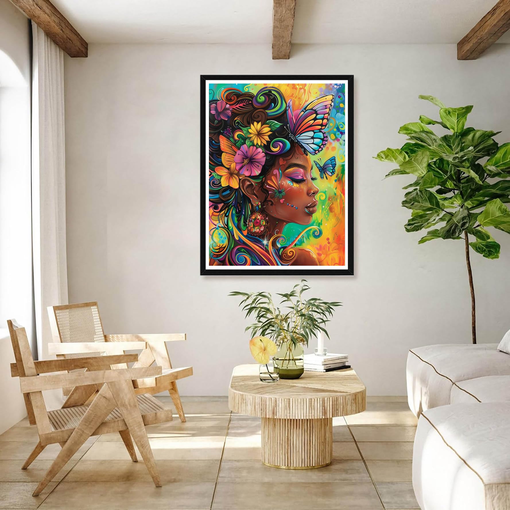 Kit DIY Diamants Kit Diamond Painting Fée Fleurs DPHERO 30x40 Cm - Broderie Diamant 5D Pour Débutants Kit Broderie Debutant