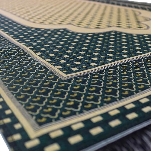 Miniatura 6 de Modefa Alfombra de oración islámica turca Janamaz Sajjadah  Alfombra de algodón tejido fino para rezar Ramadán Eid  Sejada musulmana tradicional