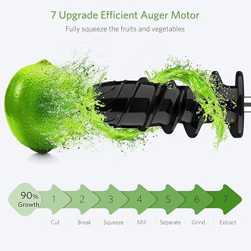 Miniatura 3 de Exprimidor portátil, exprimidor con función inversa, exprimidor eléctrico de bajo ruido, alto rendimiento de jugo, libre de BPA de 150 W, fácil de