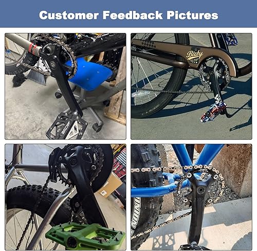 Miniatura 7 de Juego de bielas cónicos cuadrados MTB, bielas de una sola velocidad para bicicleta de montaña, juego de brazo de manivela de bicicleta 6.693 in