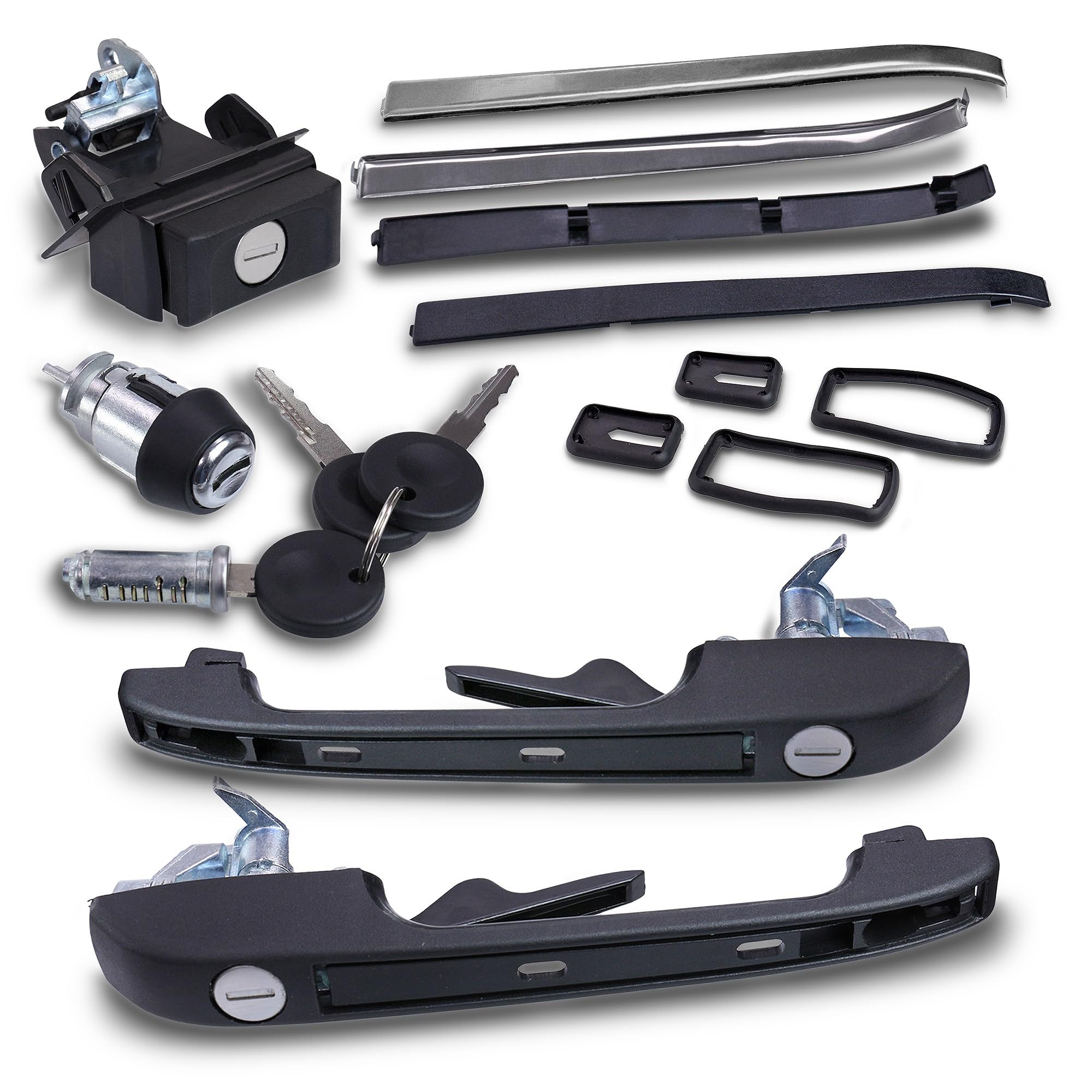 Set di serrature serratura di accensione + 2x maniglie delle porte + | Compatibile con: VW GOLF II, JETTA II
